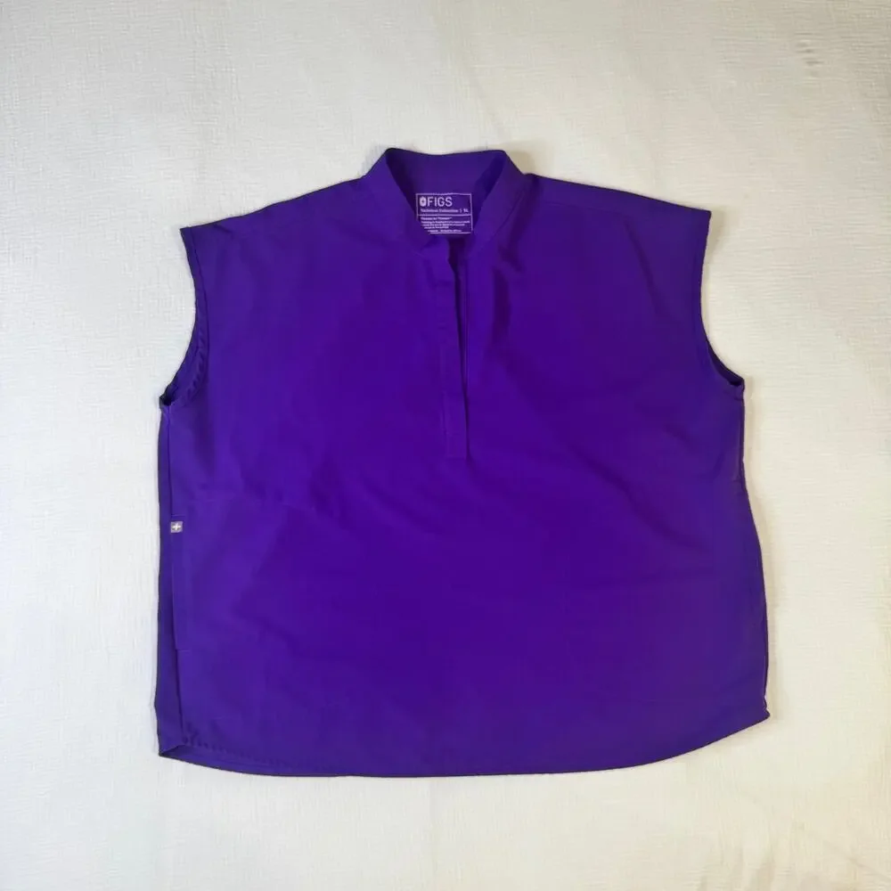 FIGS Rafaela Oversized Scrub Top Digital Grape Purple Women's XL Retired Rare LE - Picture 10 of 15
